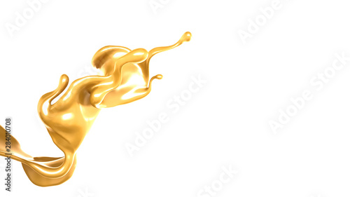Splash of fluid. 3d illustration, 3d rendering.