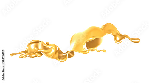 Splash of fluid. 3d illustration, 3d rendering.
