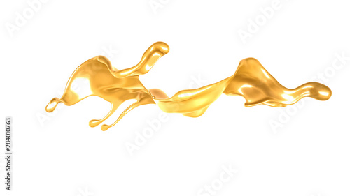 Splash of fluid. 3d illustration, 3d rendering.