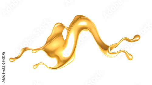 Splash of fluid. 3d illustration, 3d rendering.
