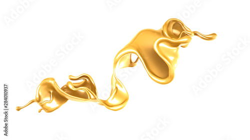 Splash of fluid. 3d illustration, 3d rendering.