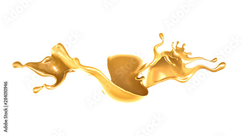 Splash of fluid. 3d illustration, 3d rendering.
