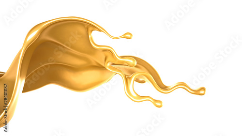 Splash of fluid. 3d illustration, 3d rendering.