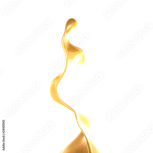 Splash of fluid. 3d illustration, 3d rendering.