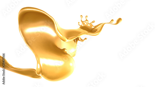 Splash of fluid. 3d illustration, 3d rendering.