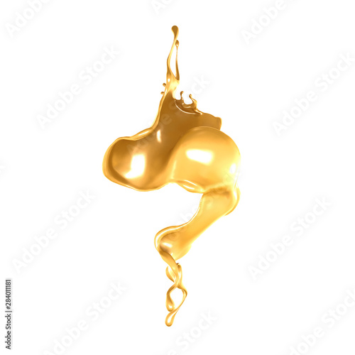Splash of fluid. 3d illustration, 3d rendering.