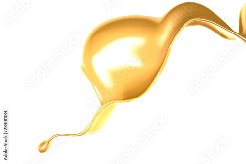 Splash of fluid. 3d illustration, 3d rendering.