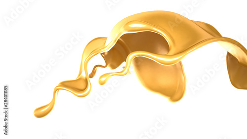 Splash of fluid. 3d illustration, 3d rendering.