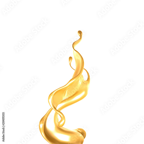 Splash of fluid. 3d illustration, 3d rendering.