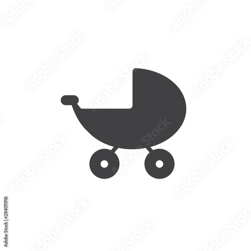 A pram icon. Stroller, carriage vector icon. A symbol of a stroller and a carriage.