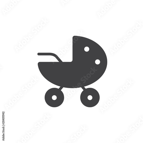 A pram icon. Stroller, carriage vector icon. A symbol of a stroller and a carriage.
