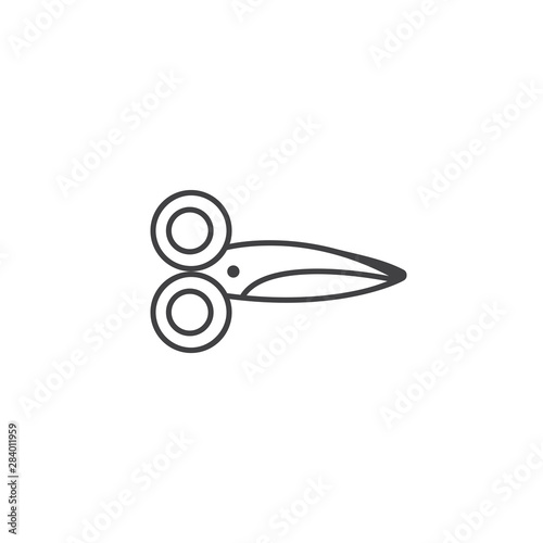 Thin linear scissors icon vector. The symbol of scissors. Scissor cut symbol.