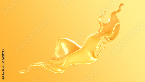 Splash of fluid. 3d illustration, 3d rendering.