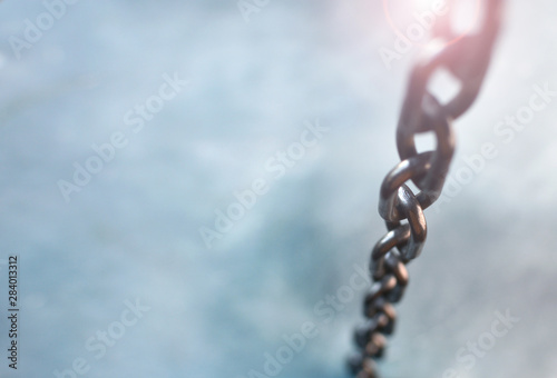 Metal chain background with copy space