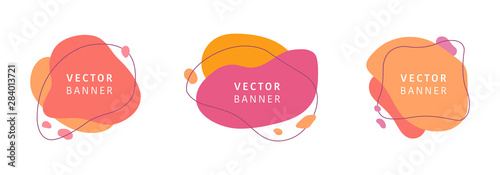 Set of abstract vector modern stories background. Geometric illustration template background. Flat colorful liquid shape.