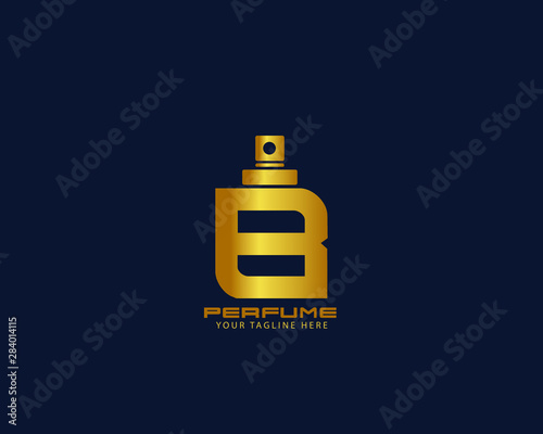 Luxury Initial alphabet Letter B  Perfume perfumery logo design vector illustration can be used for cosmetics spray beauty fragrance business eps 10 fully editable