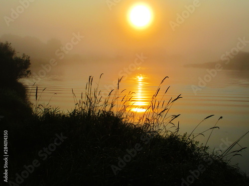 sunset over the lake