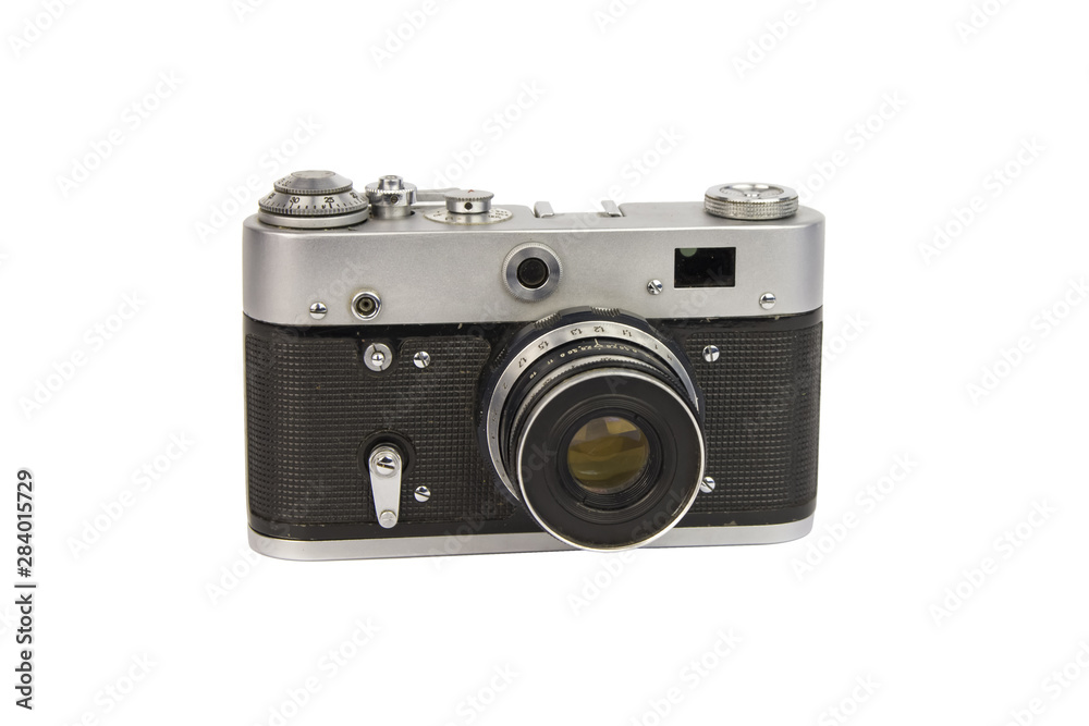 old photo camera isolated on white background