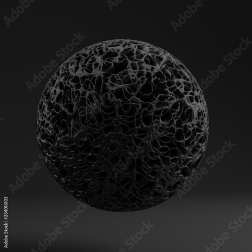 Background with black shape  texture. 3d illustration  3d rendering.