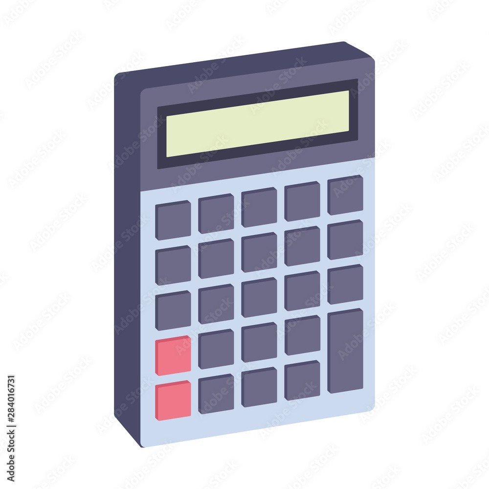 Calculator math device isometric symbol Calculator math device isometric symbol