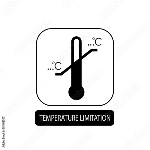 Temperature limitation sign. Flat packaging symbol. Mail box icon isolated on white. Vector illustration