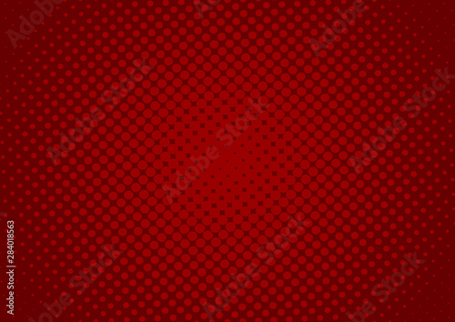 Saturated red pop art background in retro comic style with halftone dots design, vector illustration eps10