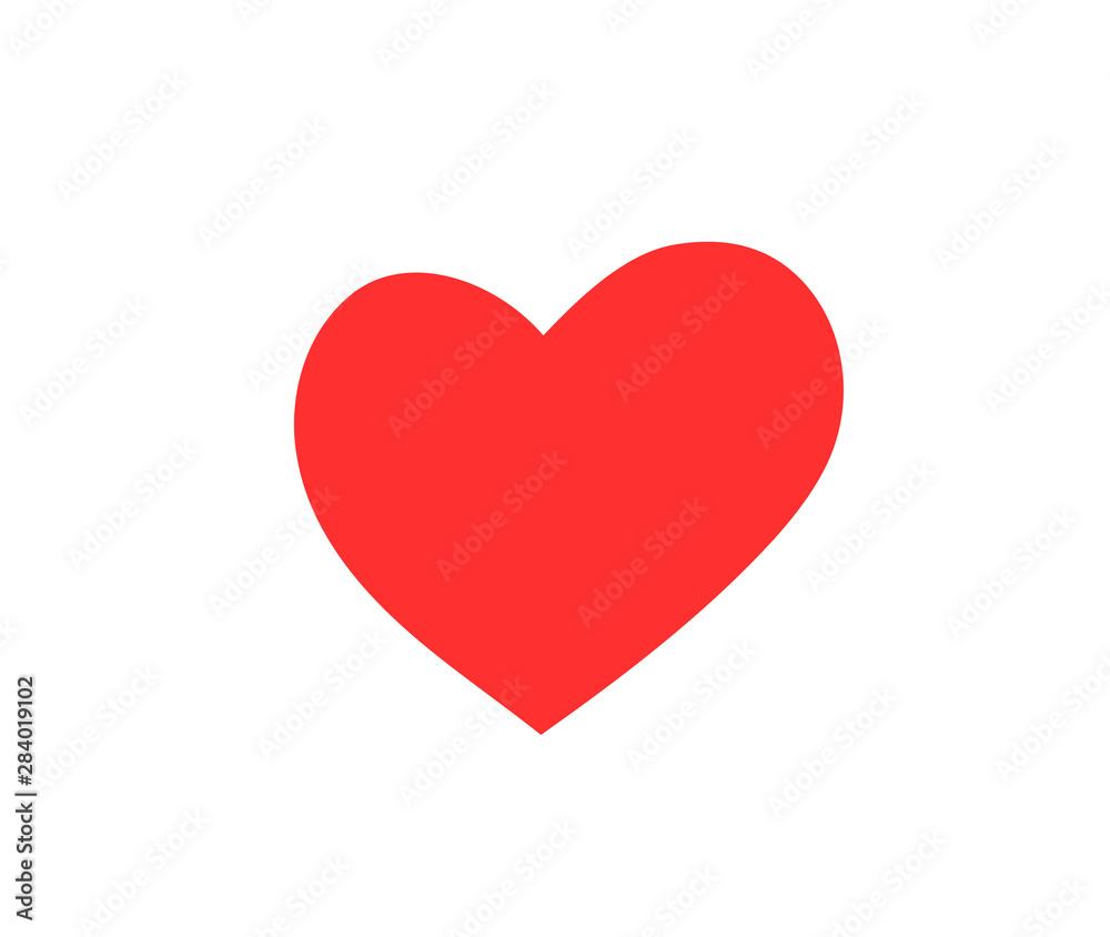 Red heart sign isolated on white. Valentines day icon. Hand drawn shape. Vector illustration Red heart sign isolated on white. Valentines day icon. Hand drawn shape. Vector illustration