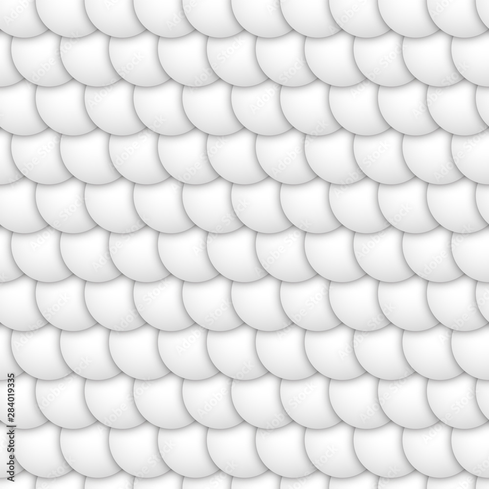 White scales. Realistic seamless vector pattern. Repeated light texture for a strict design. White scales. Realistic seamless vector pattern. Repeated light texture for a strict design.