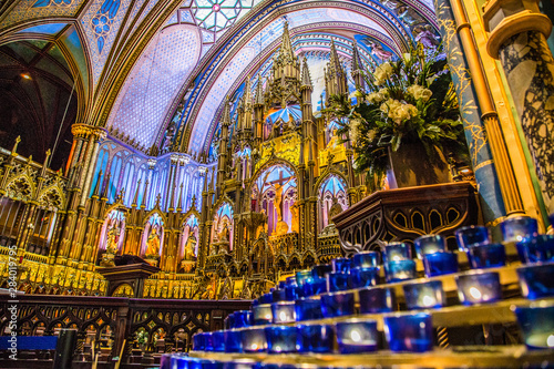 Notre Dame Cathedral in Montreal in Canada photo