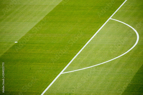 View on a football soccer pitch