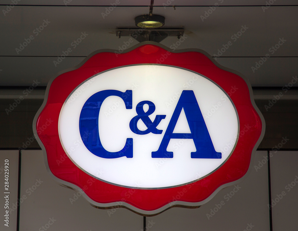 Logo of the C&A. It is an international Dutch chain of fashion retail  clothing stores, with its European head offices in Vilvoorde, Belgium and  Duesseldorf, Germany. Stock Photo | Adobe Stock