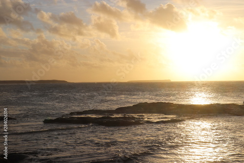 Sunset over the ocean 