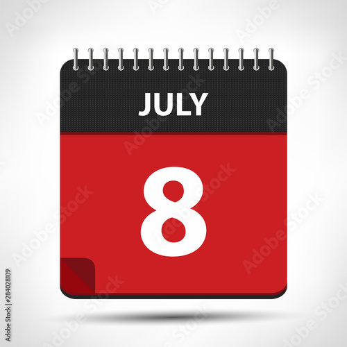 July 8 - Calendar Icon - Calendar design template