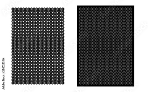 dirt mat. silicone rubber dust carpet for cars, outdoors, indoors.straight view from above Dark rug cover vector illustration.