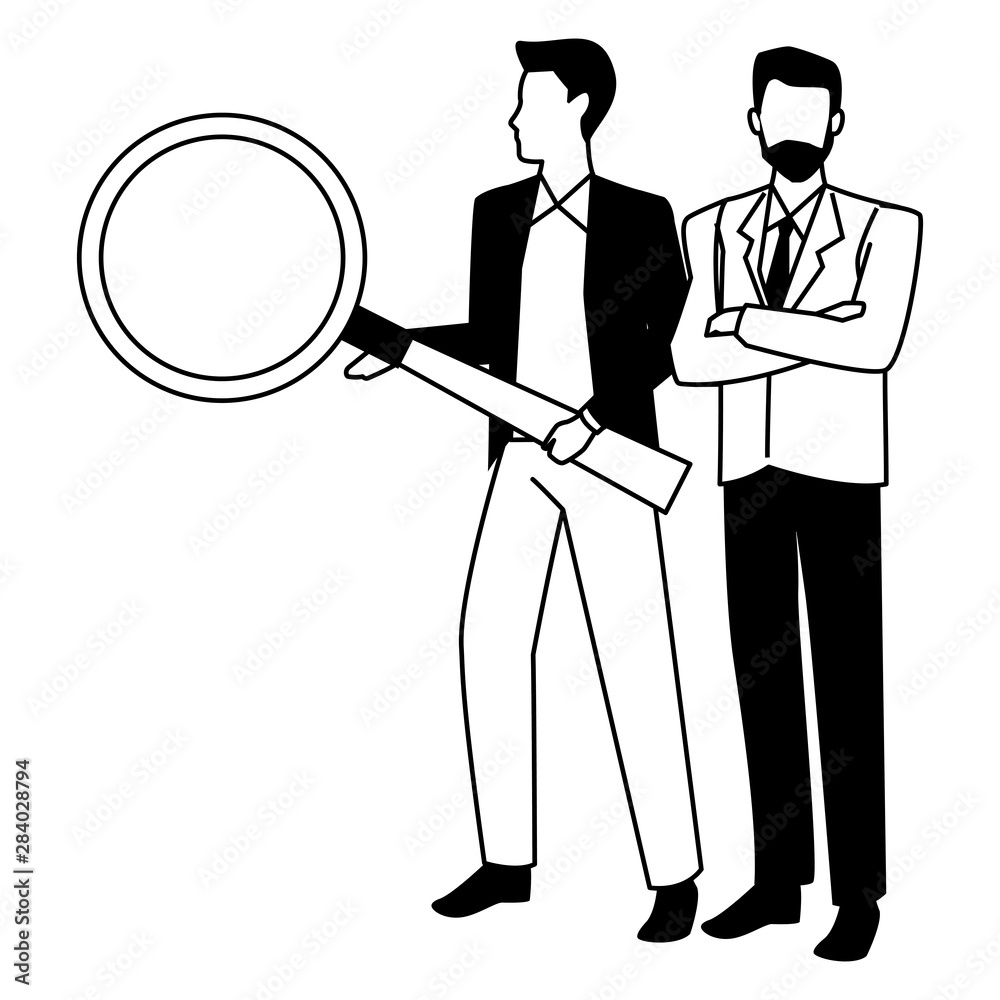 Executive business entrepreneur couple in black and white Executive business entrepreneur couple in black and white