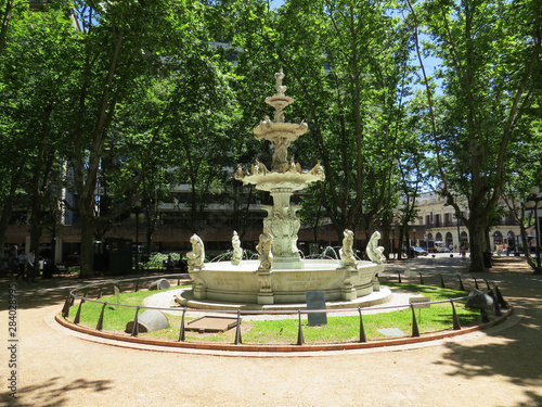 Montevideo Uruguai - December 03 2015 - square with fountain