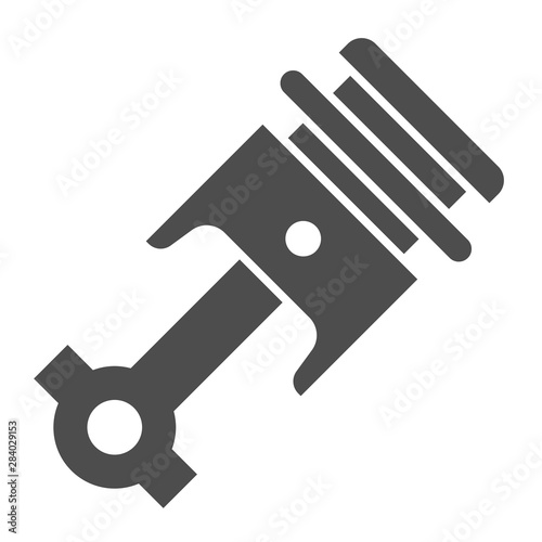 Engine piston solid icon. Auto piston vector illustration isolated on white. Car part glyph style design, designed for web and app. Eps 10.