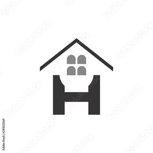 Letter H with Home building logo design vector © drijimedia