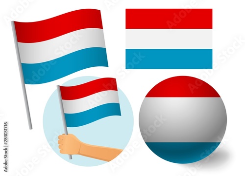 luxembourg flag icon set