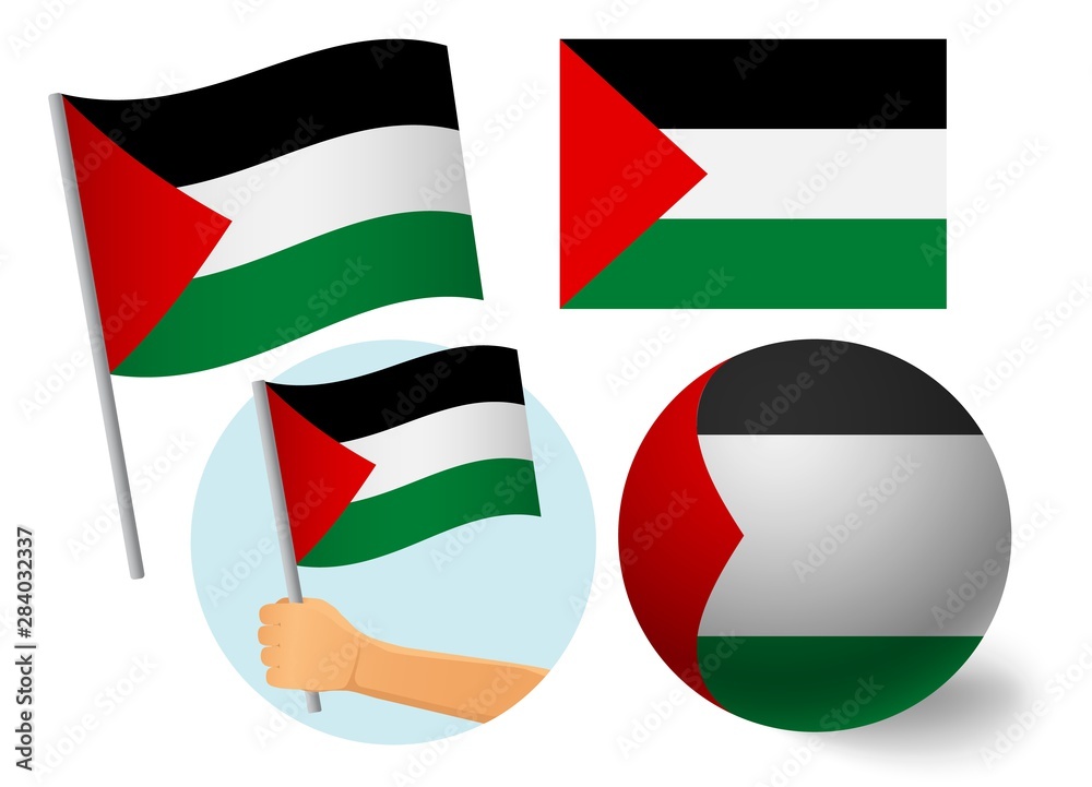 palestine flag icon set palestine flag icon set