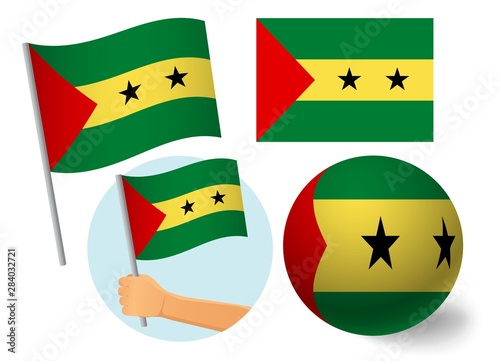 Sao Tome and Principe flag icon set