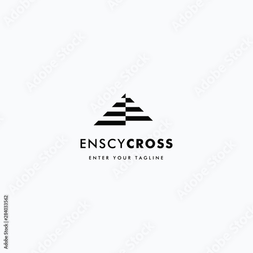 Logo Letter E Cross, Concept Letter E + Icon Zebra Crossings