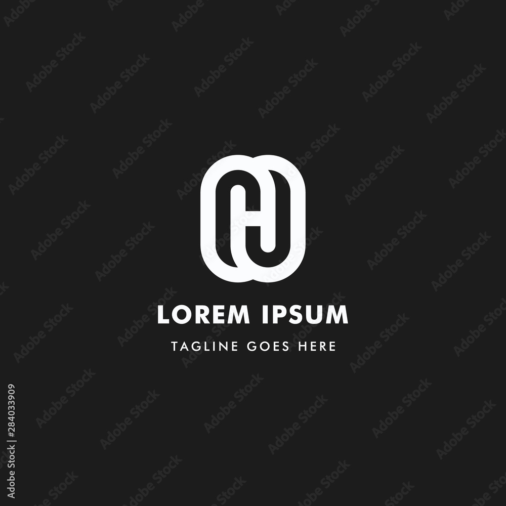 Fototapeta premium Logo Letter N Unique, Concept Letter N Monogram, Simple Design.