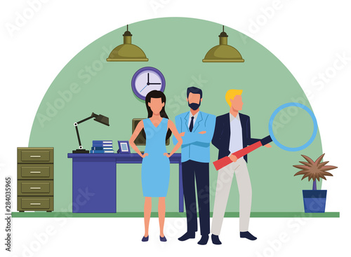 Executive business workers with tools