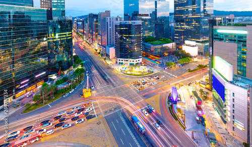 Traffic Seoul City at Gangnam district South Korea