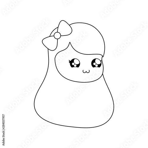 head of cute little girl kawaii style