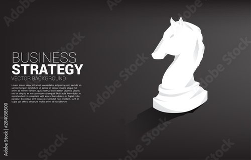 knight chess piece 3D silhouette vector. icon for business planning and strategy thinking
