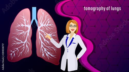 tomography of lungs of the human