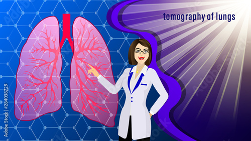 tomography of lungs of the human