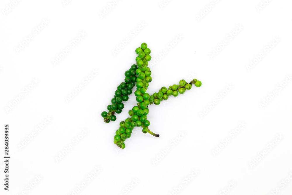 Green pepper isolated White background